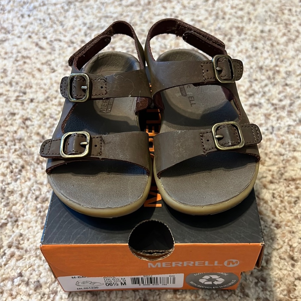 Merrell leather sandals, size 6.5 toddler